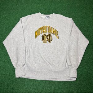 Vintage 90s Notre Dame Fighting Irish Crewneck, College Football Sweatshirt (XL)